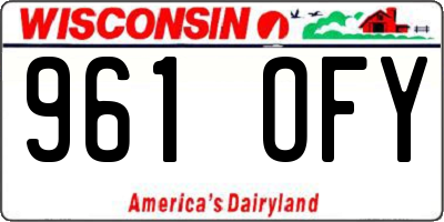 WI license plate 961OFY