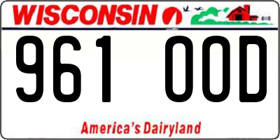 WI license plate 961OOD