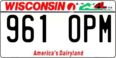 WI license plate 961OPM