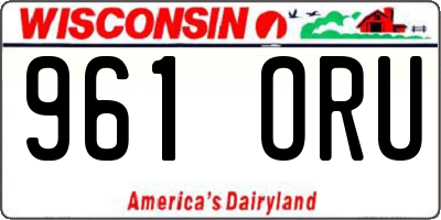 WI license plate 961ORU