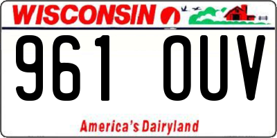 WI license plate 961OUV
