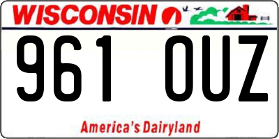 WI license plate 961OUZ