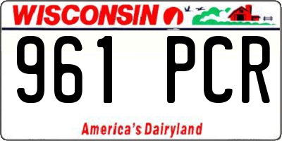 WI license plate 961PCR
