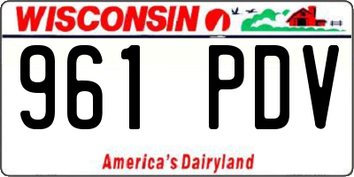 WI license plate 961PDV