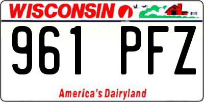 WI license plate 961PFZ