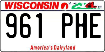 WI license plate 961PHE