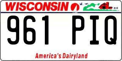 WI license plate 961PIQ