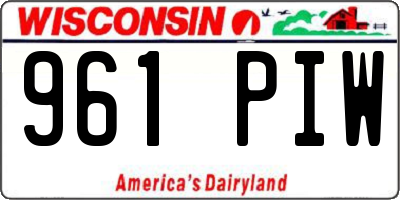 WI license plate 961PIW