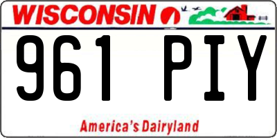 WI license plate 961PIY