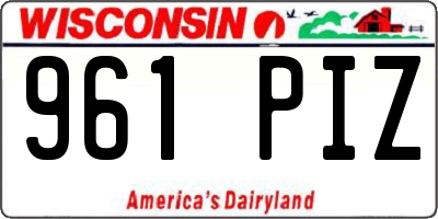 WI license plate 961PIZ