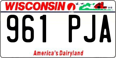 WI license plate 961PJA