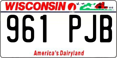 WI license plate 961PJB