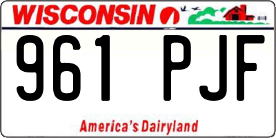 WI license plate 961PJF