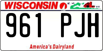WI license plate 961PJH