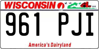 WI license plate 961PJI