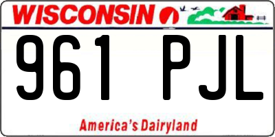 WI license plate 961PJL