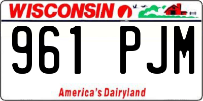 WI license plate 961PJM