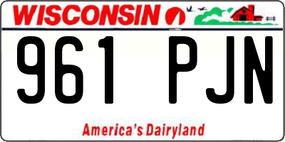 WI license plate 961PJN