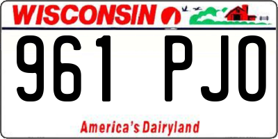 WI license plate 961PJO