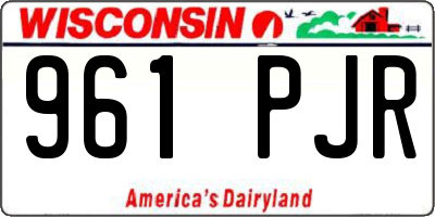 WI license plate 961PJR