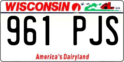 WI license plate 961PJS