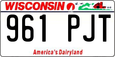 WI license plate 961PJT
