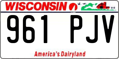 WI license plate 961PJV