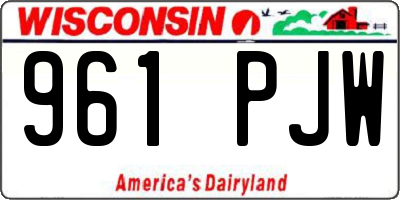 WI license plate 961PJW