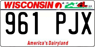 WI license plate 961PJX