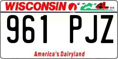 WI license plate 961PJZ