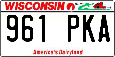 WI license plate 961PKA