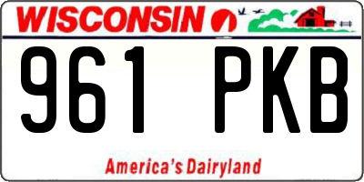 WI license plate 961PKB