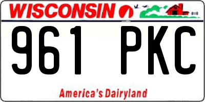WI license plate 961PKC