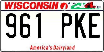 WI license plate 961PKE