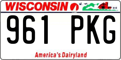 WI license plate 961PKG