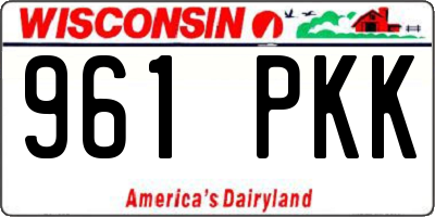 WI license plate 961PKK