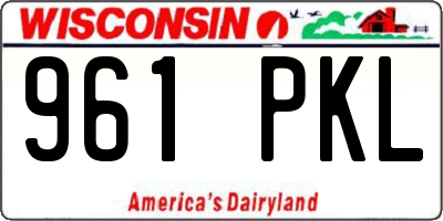 WI license plate 961PKL