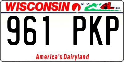 WI license plate 961PKP