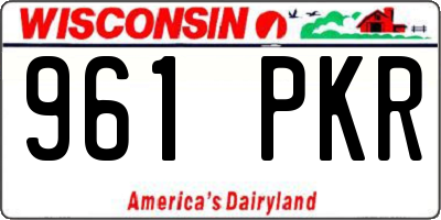 WI license plate 961PKR
