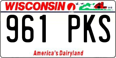 WI license plate 961PKS