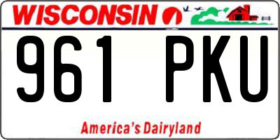 WI license plate 961PKU