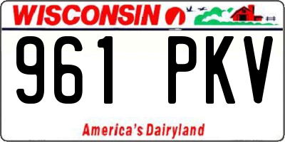 WI license plate 961PKV
