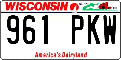 WI license plate 961PKW