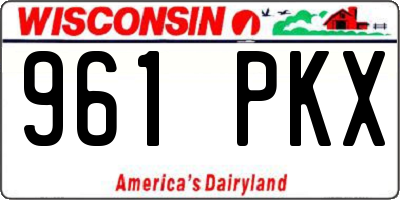 WI license plate 961PKX