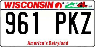 WI license plate 961PKZ