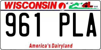 WI license plate 961PLA