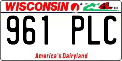 WI license plate 961PLC