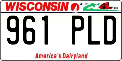 WI license plate 961PLD