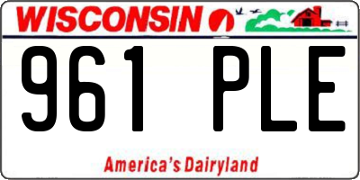 WI license plate 961PLE