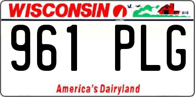 WI license plate 961PLG